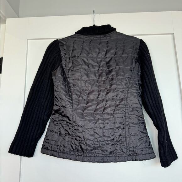 Anne Fontaine Black Puffer Sweater Mixed Media Jacket Size 3 - Picture 5 of 6